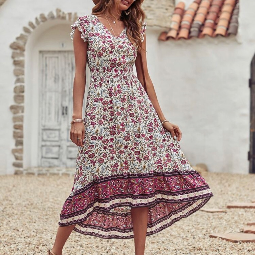Floral high low dress